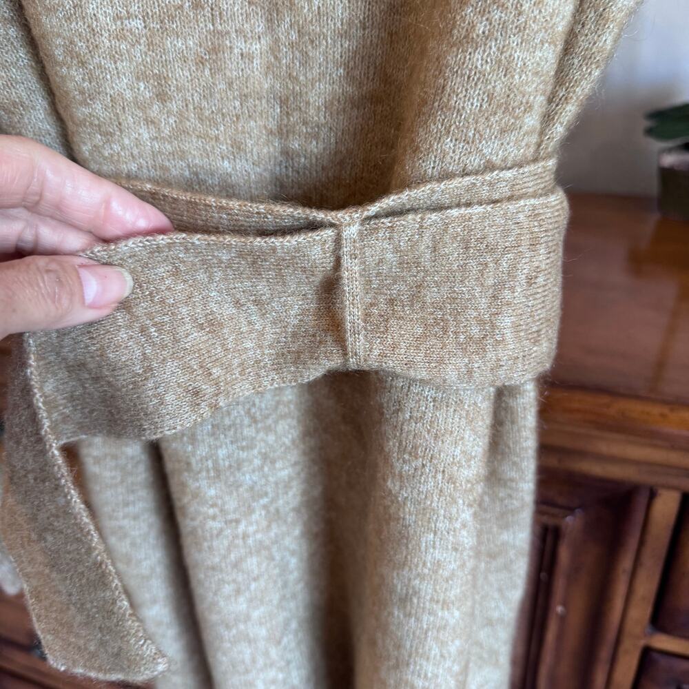 Sézane Enola Dress Light Camel Mohair Wool Belted Mini Dress M NWT - Picture 5 of 14